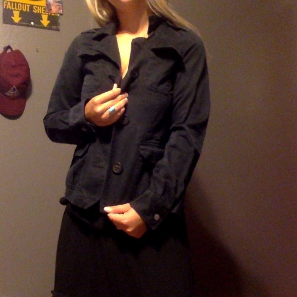 Black  button up jacket