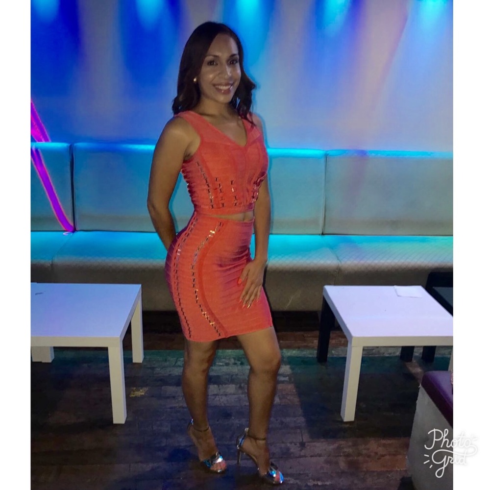Coral bandage 2 piece dress (Final price)