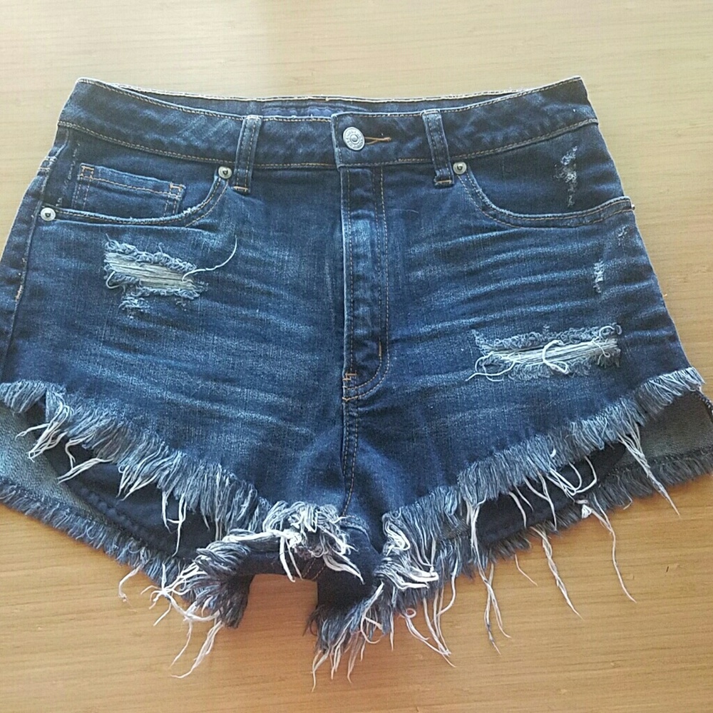*sold* High Waisted Destroyed Denim Shorts