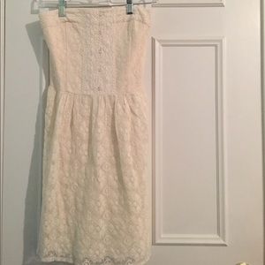 Nilla colored strapless dress
