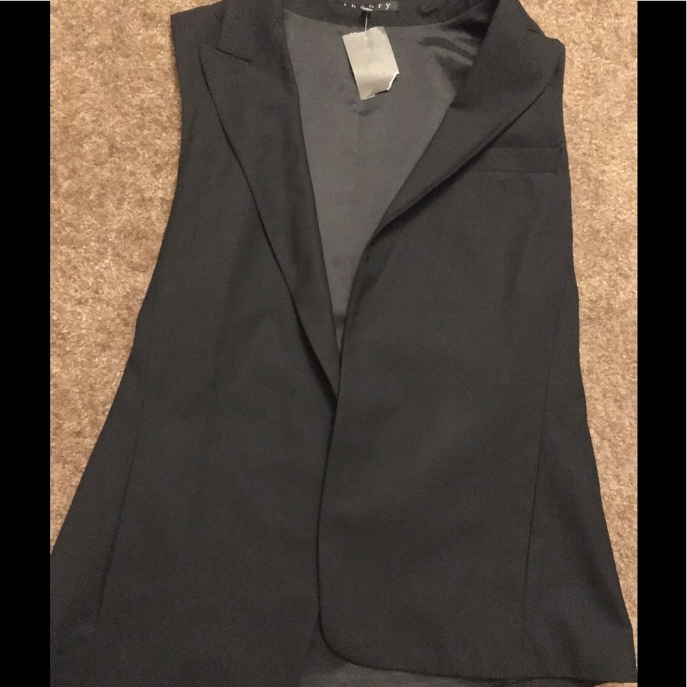Black vest, suit material size 10 by Theory