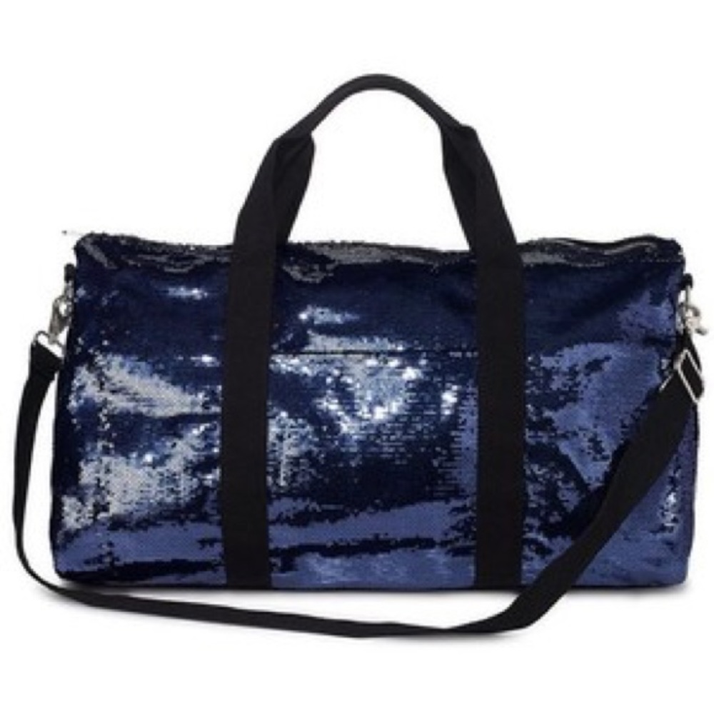 PINK Victoria's Secret Blue Sequin Duffle Bag