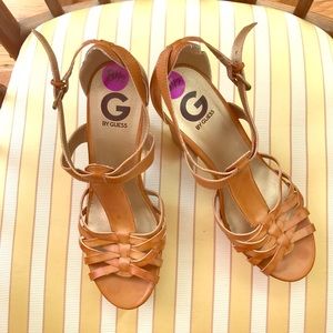 Guess Open Toe Platform Heels.