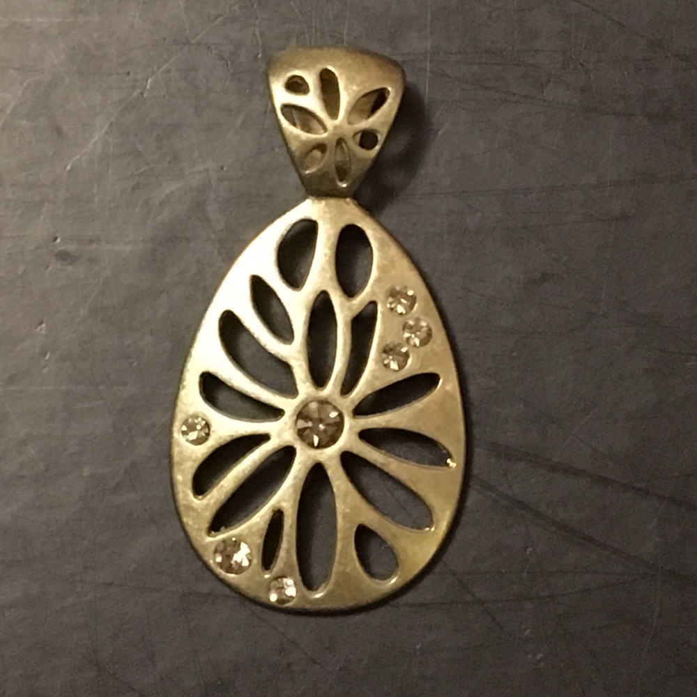 Lia Sophia Pendant in Brushed Gold and Gemstone