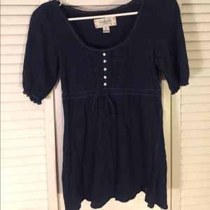 American Eagle Blue Tie Blouse