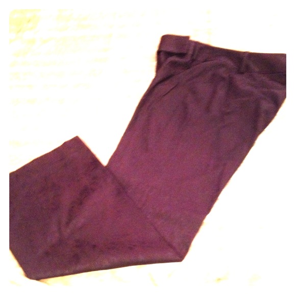 Tahari  plum color textured wide leg/like new - Picture 3 of 4
