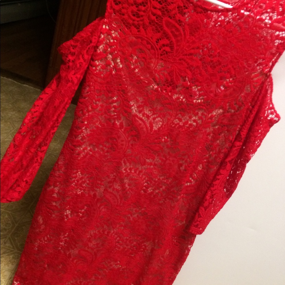 Red party dress