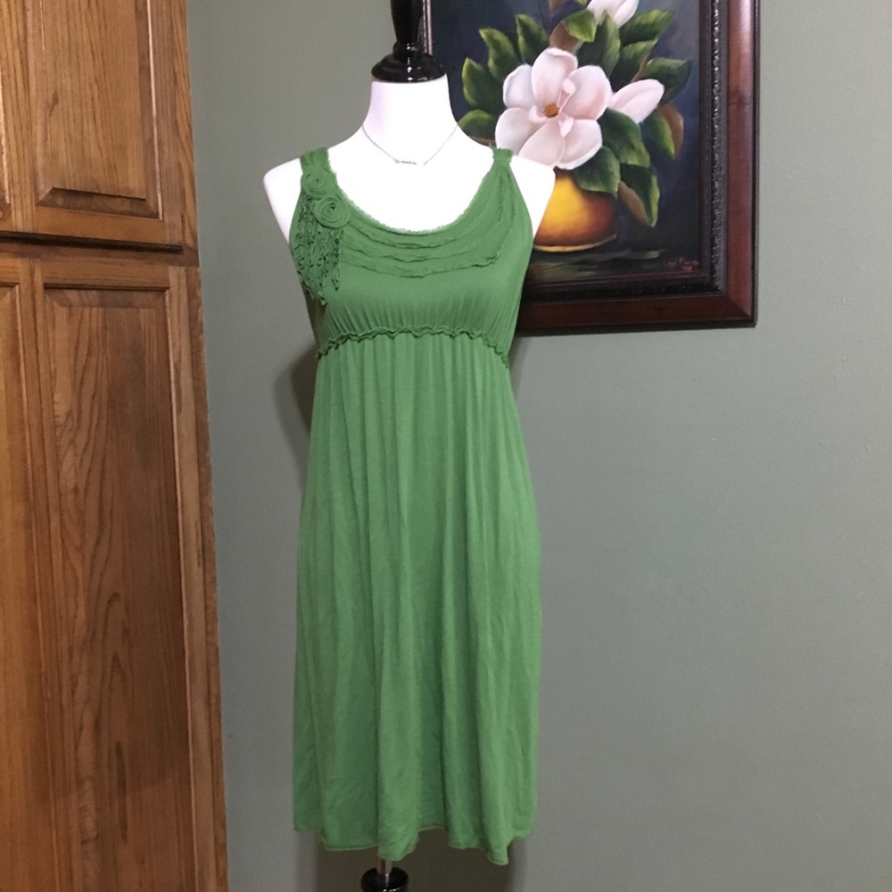 Max Studio Green Midi Dress Sz Small