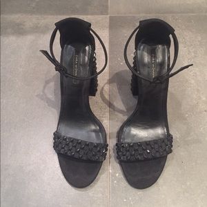 Zara Women's Black Embellished sandals - size 8
