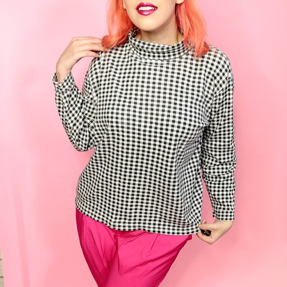 vintage Tops - Vintage Plaid Turtleneck vintage Tops - Vintage Plaid Turtleneck
