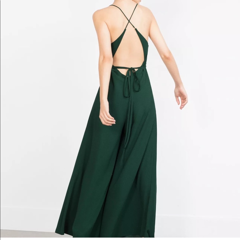 Green Zara jumpsuit xs