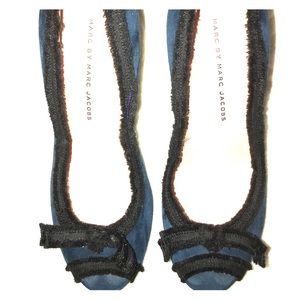 Marc Jacobs Blue Suede Black Lining Pumps Size 7