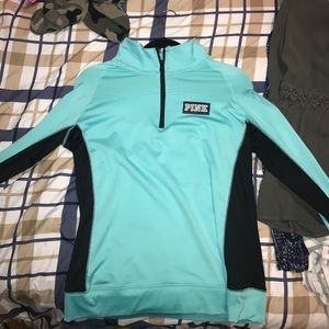 Teal dry-fit  1/4 zip pullover from PINK