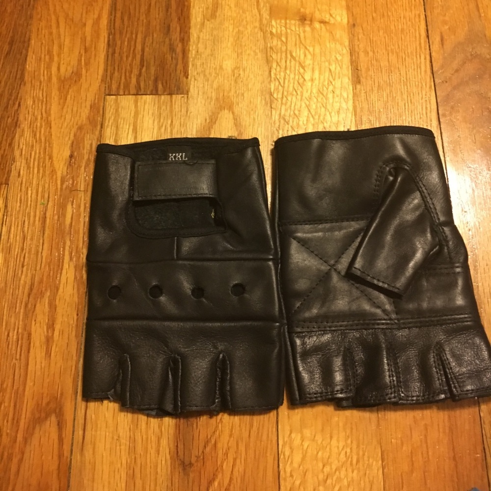 XXL Leather Fingerless Gloves. Padded Palms!