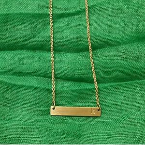 Letter 'k' engraved necklace