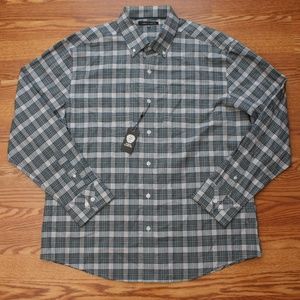 Mens Button Down Plaid Dress Casual Shirt
