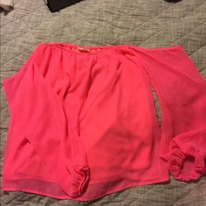 Cute pink off the shoulder blouse