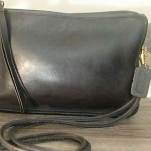 Vintage Coach Gray Leather Basic Shoulder Bag~9455