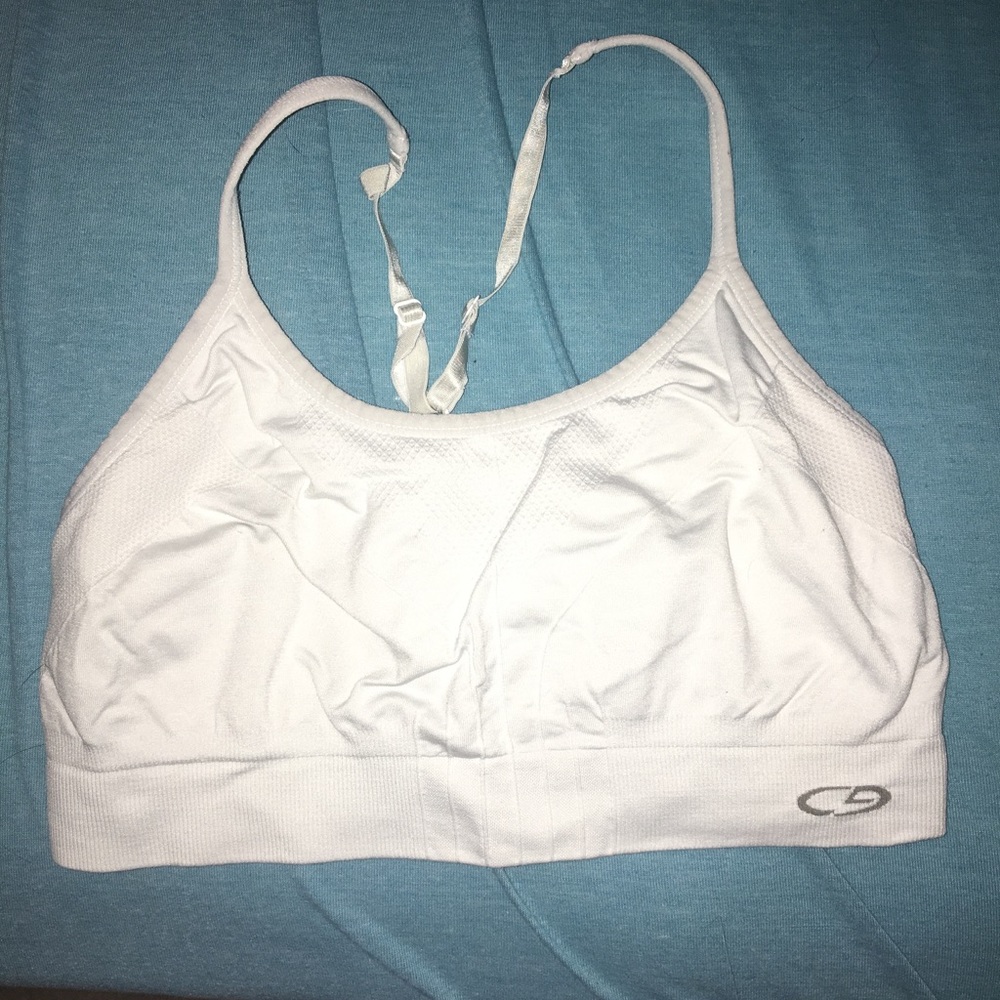 White champion sports bra with straps