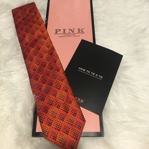 ✨NEW✨Thomas Pink Orange Tie w/ Multi Color Pattern
