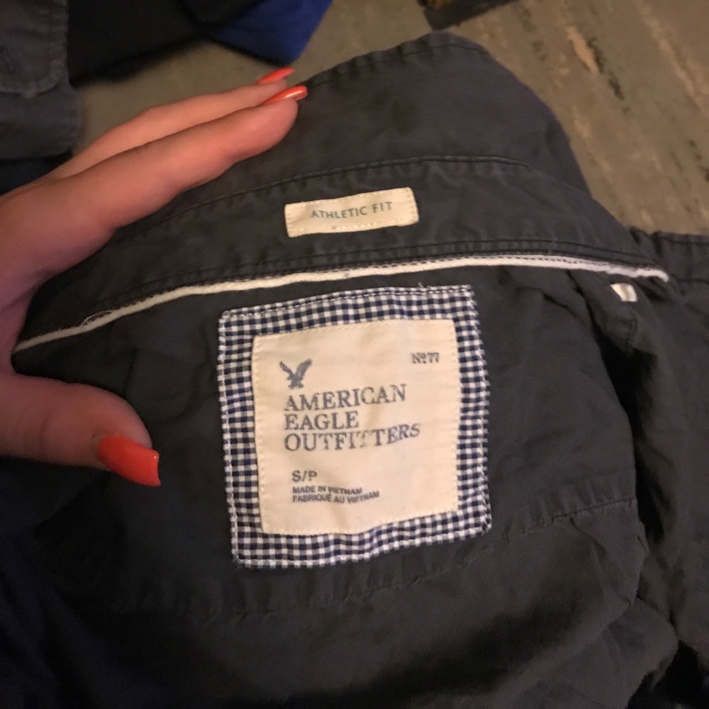 Athletic fit long sleeve button up