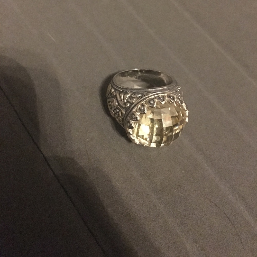 Silver ring with stone