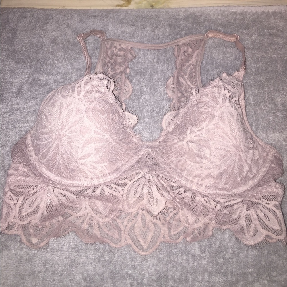 Victoria's Secret PINK lace bralette in lavender.