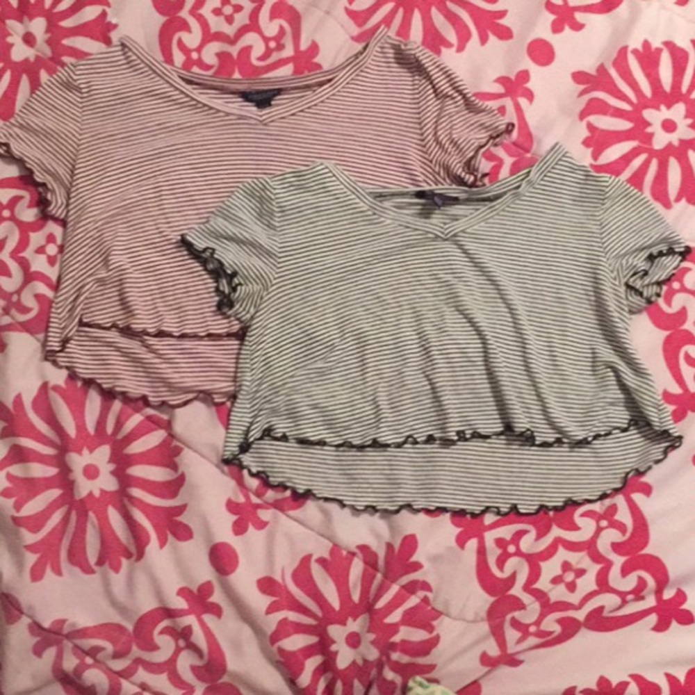 ♡ LOT of aeropostale striped crop tops