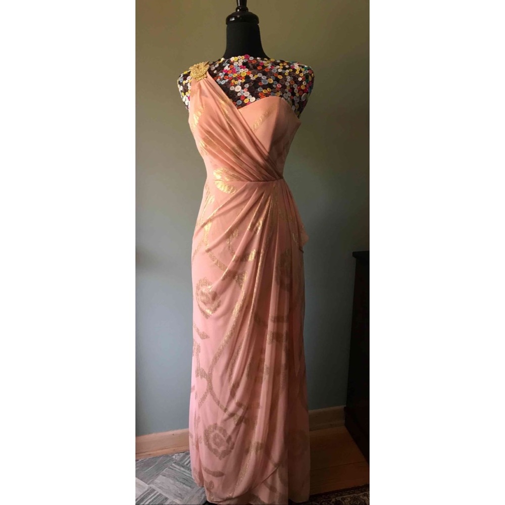 David's Bridal Elegant Long Pink Prom Dress