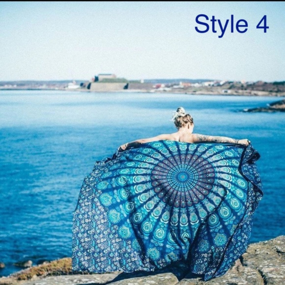 India Mandala Tapestry Beach Blanket Wall Hanging - Picture 4 of 8