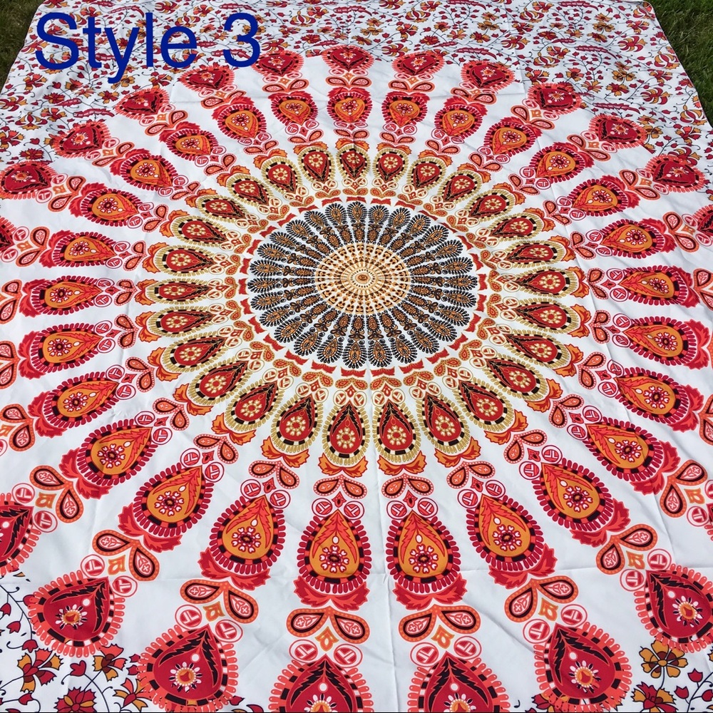 India Mandala Tapestry Beach Blanket Wall Hanging - Picture 8 of 8