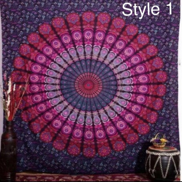 India Mandala Tapestry Beach Blanket Wall Hanging - Picture 3 of 8