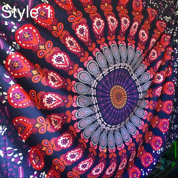 India Mandala Tapestry Beach Blanket Wall Hanging - Picture 7 of 8