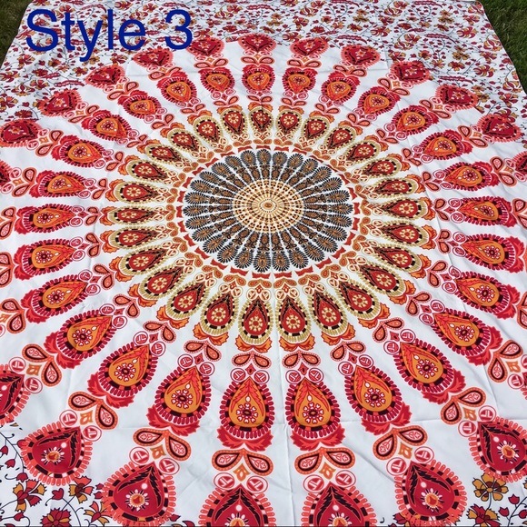 India Mandala Tapestry Beach Blanket Wall Hanging - Picture 8 of 8