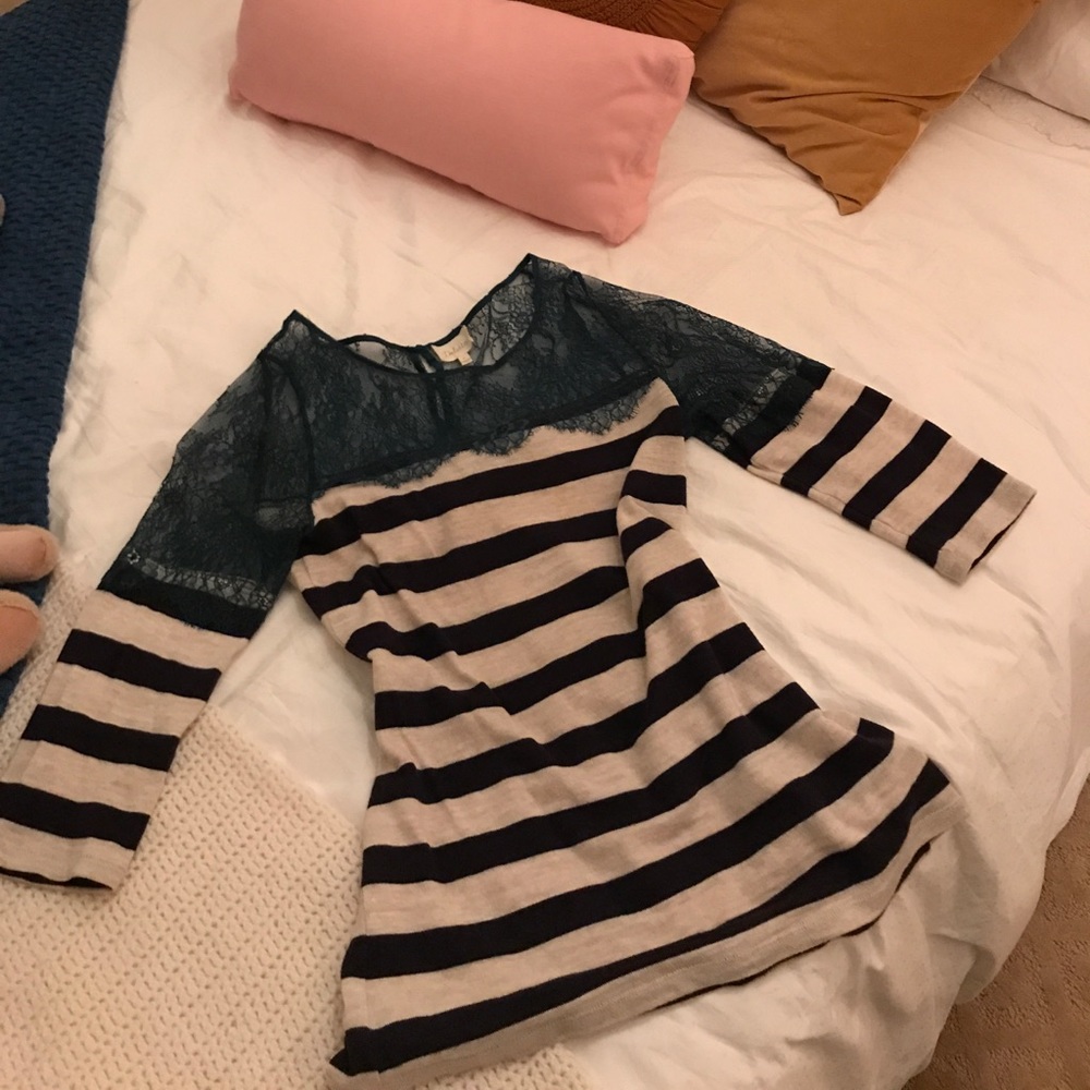 Anthropologie lace trim sweater