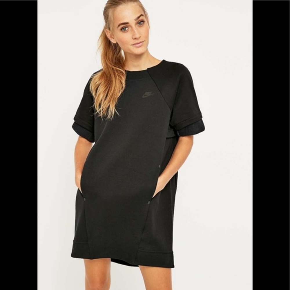 Nike Lab Fleece black mesh tech dress