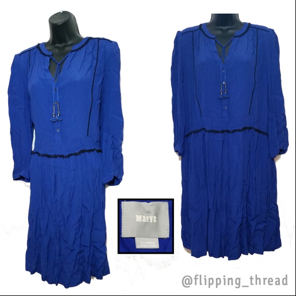 Anthropologie Dresses & Skirts - Anthropologie Maeve  Boho Blue Dress size XL