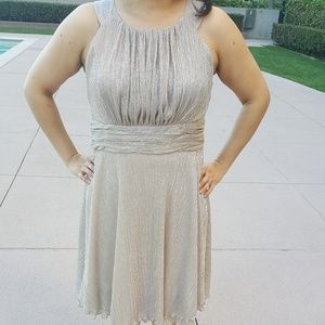 Party Gold shimmery flowy dress