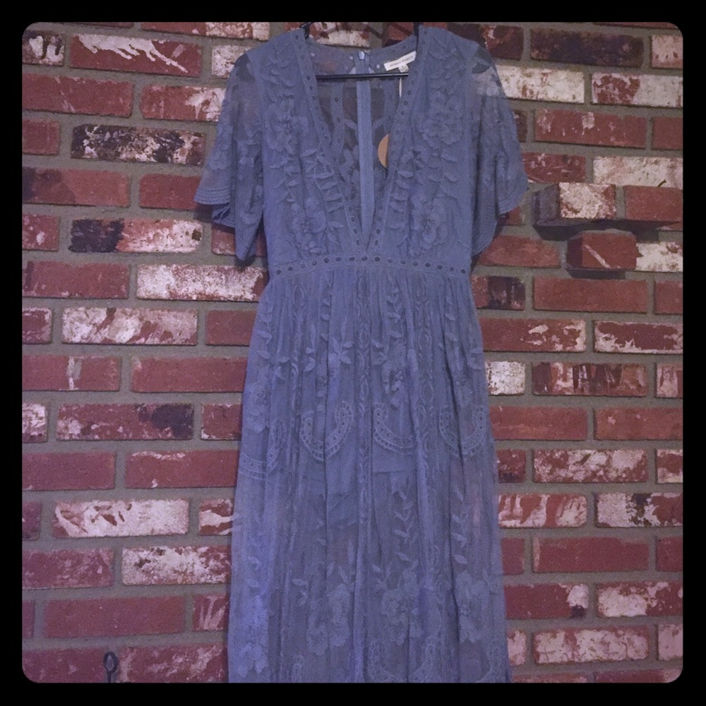 Misty blue lace Gown