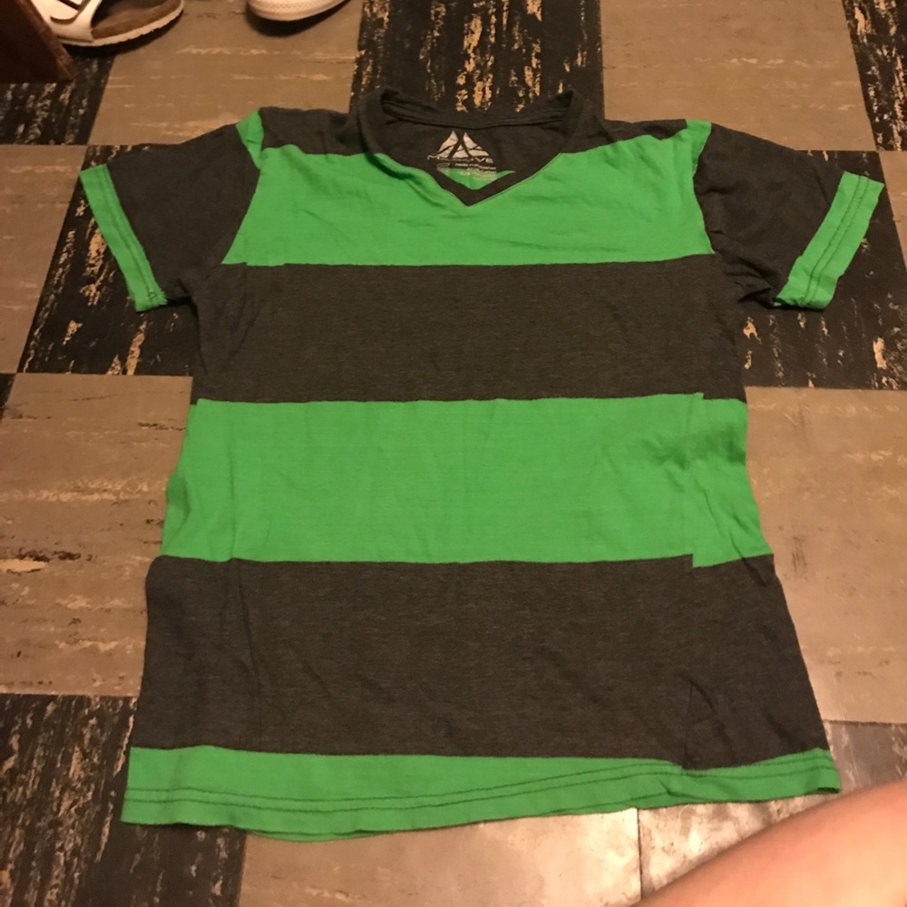 Black and green striped shirt