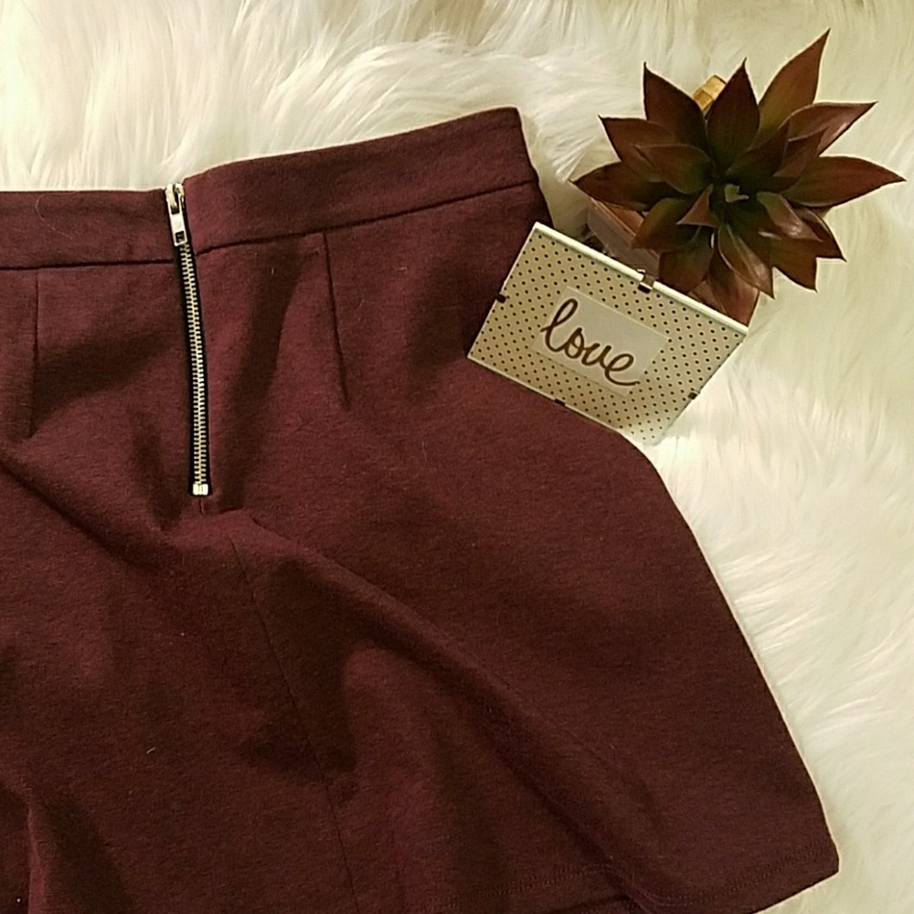 Festival Mini Burgundy Flair Skirt
