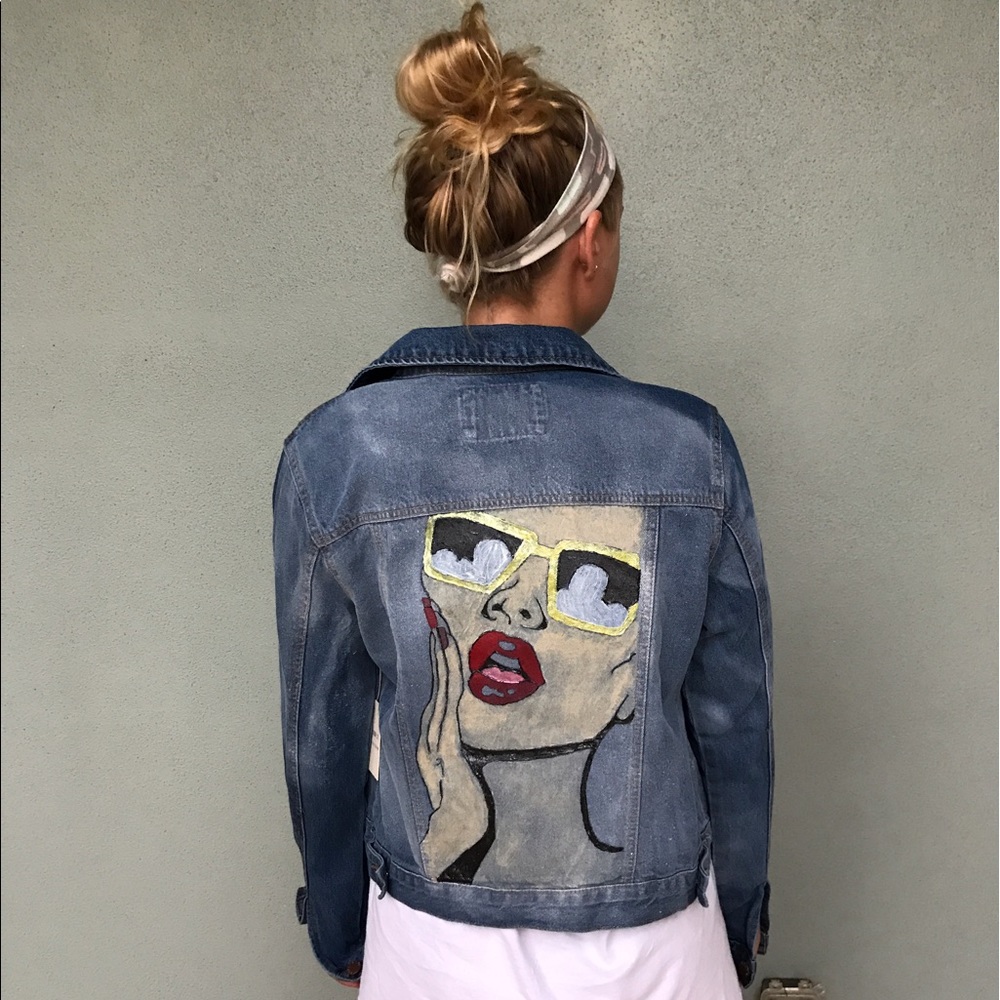 Custom painted denim jacket