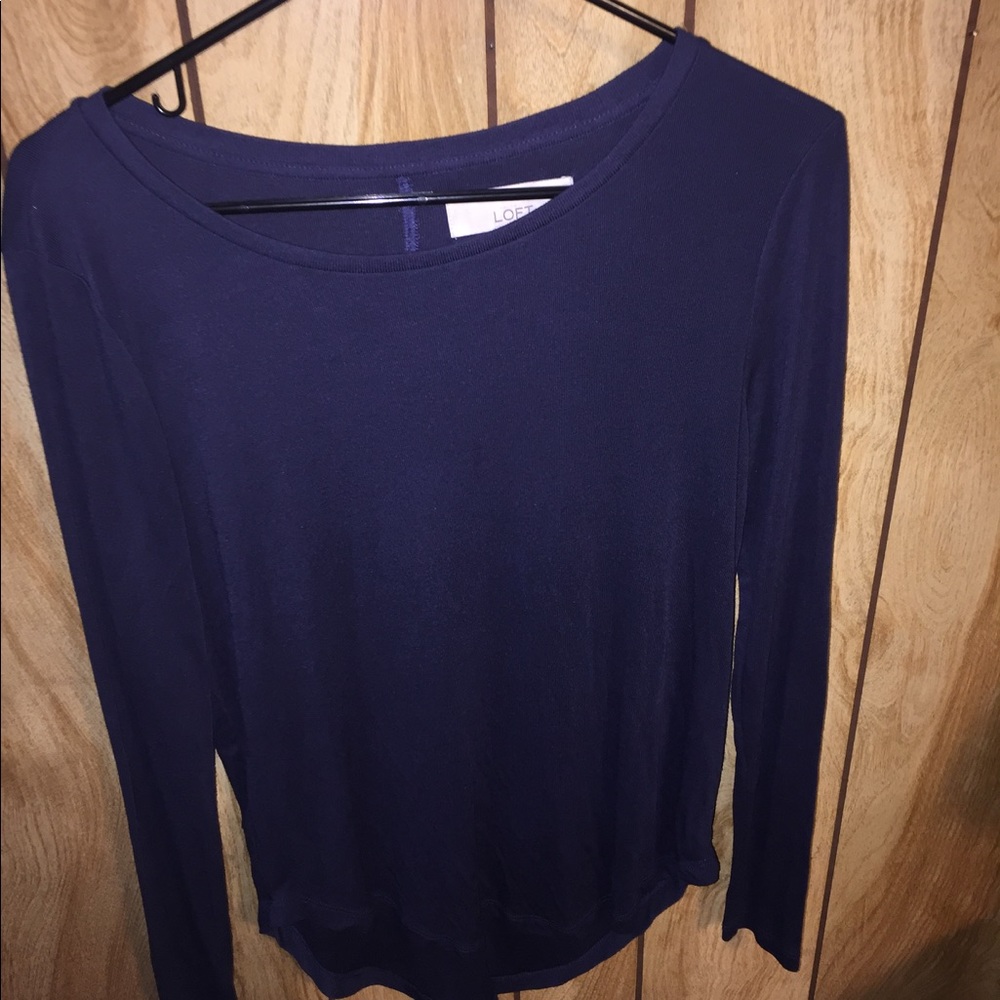 The Loft Navy Cotton Scoop Neck Shirt