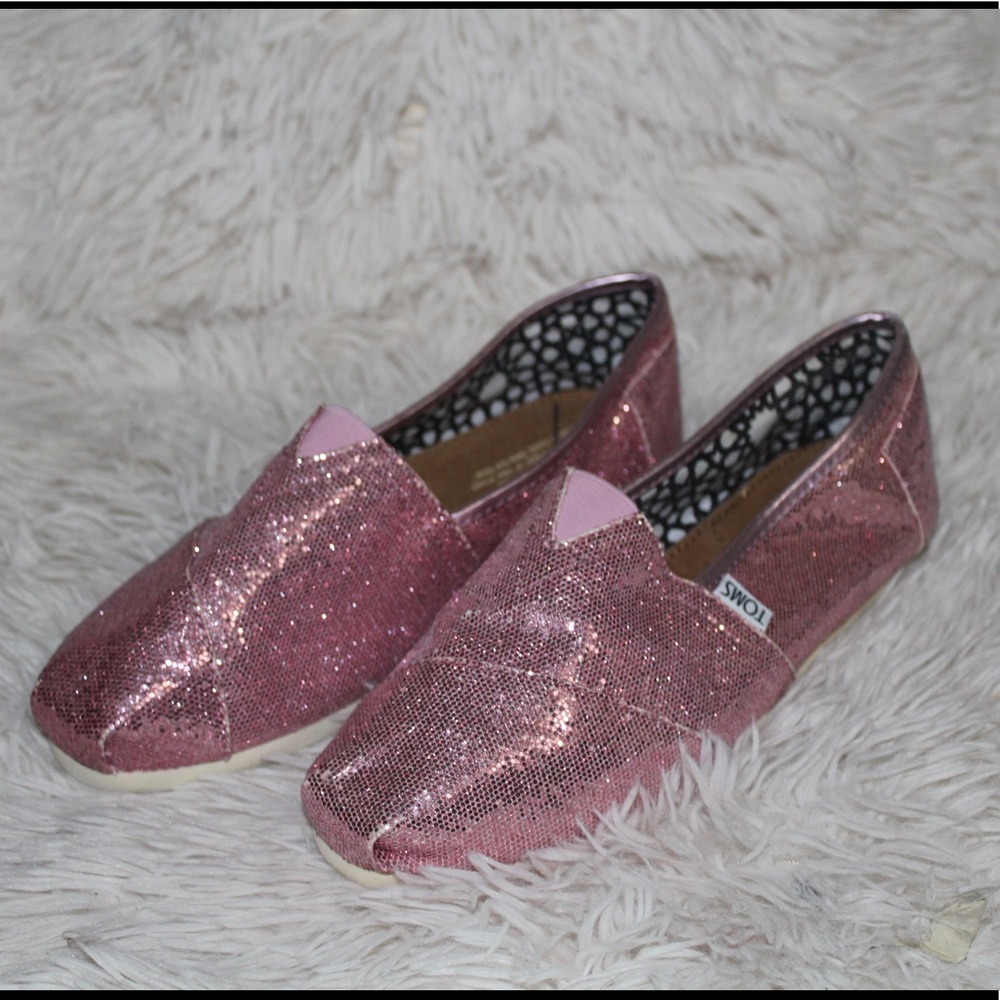 Pink glitter TOMS! NWOT!