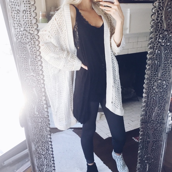 Cora Crochet Woven Cardigan - Picture 2 of 5