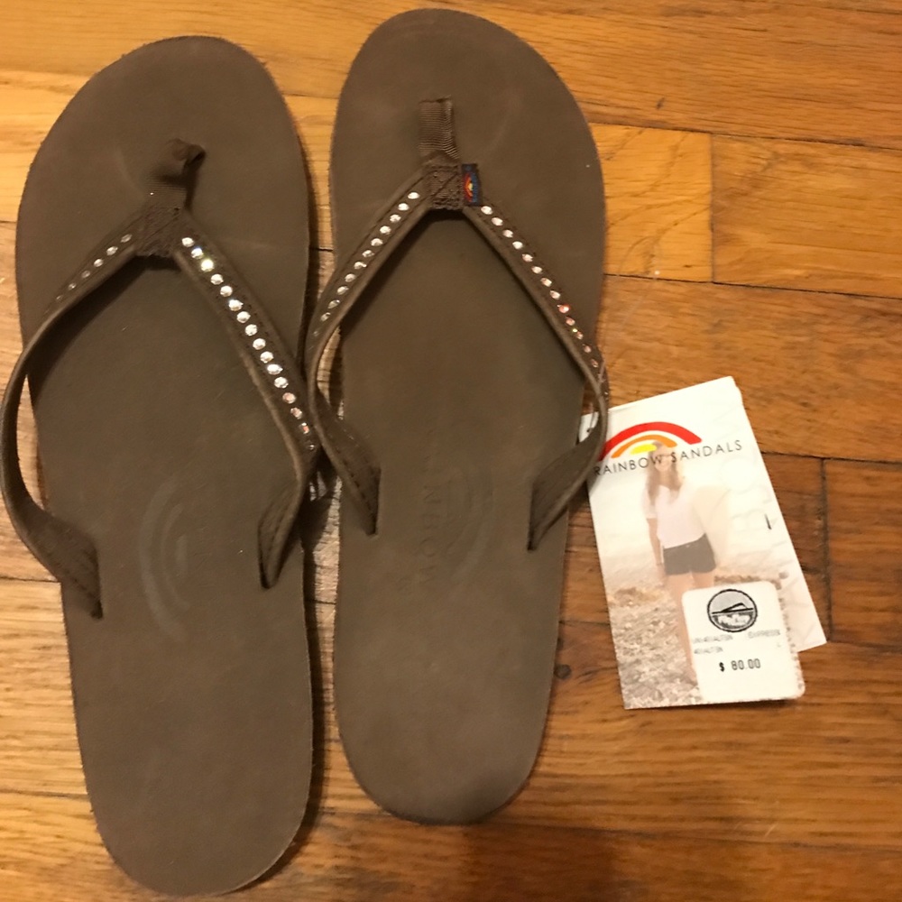 rhinestone rainbow sandals
