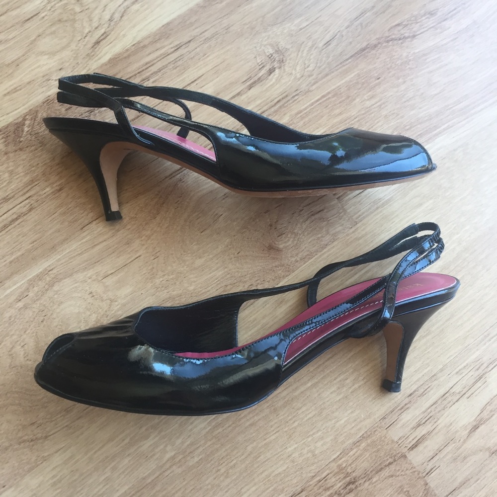 KATE SPADE New York Black Patent Kitten Heels 8.5