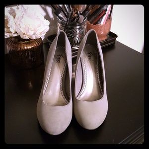 Gray Fioni Suede (faux) Pumps Heels