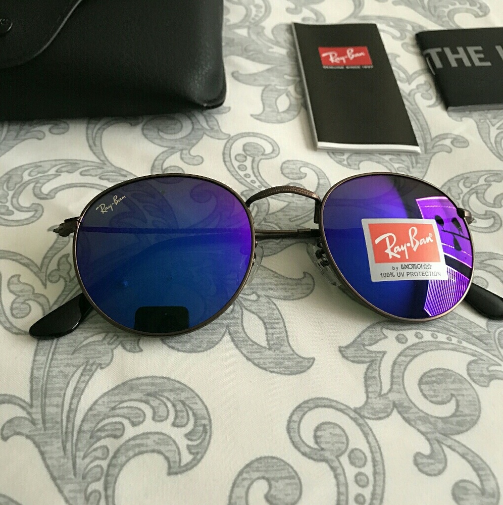 Purple and blue round lens rayban sunglasses - Picture 2 of 8