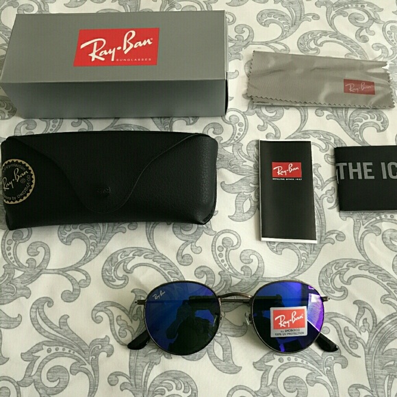 Purple and blue round lens rayban sunglasses - Picture 5 of 8